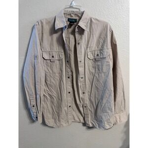 Lauren Ralph Lauren Menswear Button Up Shirt M‎ Beige LRL Utility